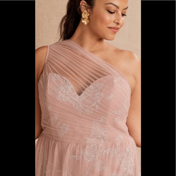 NWT Hayley Paige x BHLDN one shoulder tulle gown - Picture 6 of 11